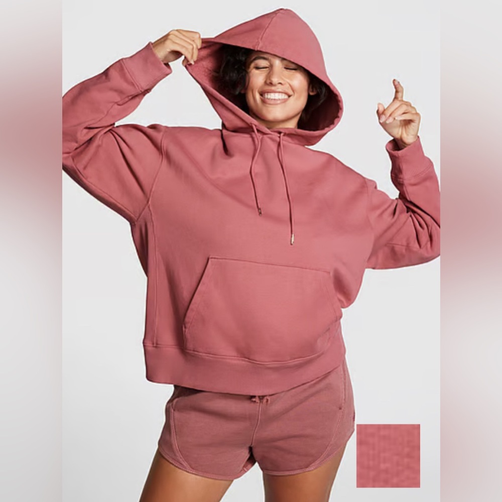 NWT VS Pink XXL Premium Oversized Fleece Hoodie- Soft Begonia Pink